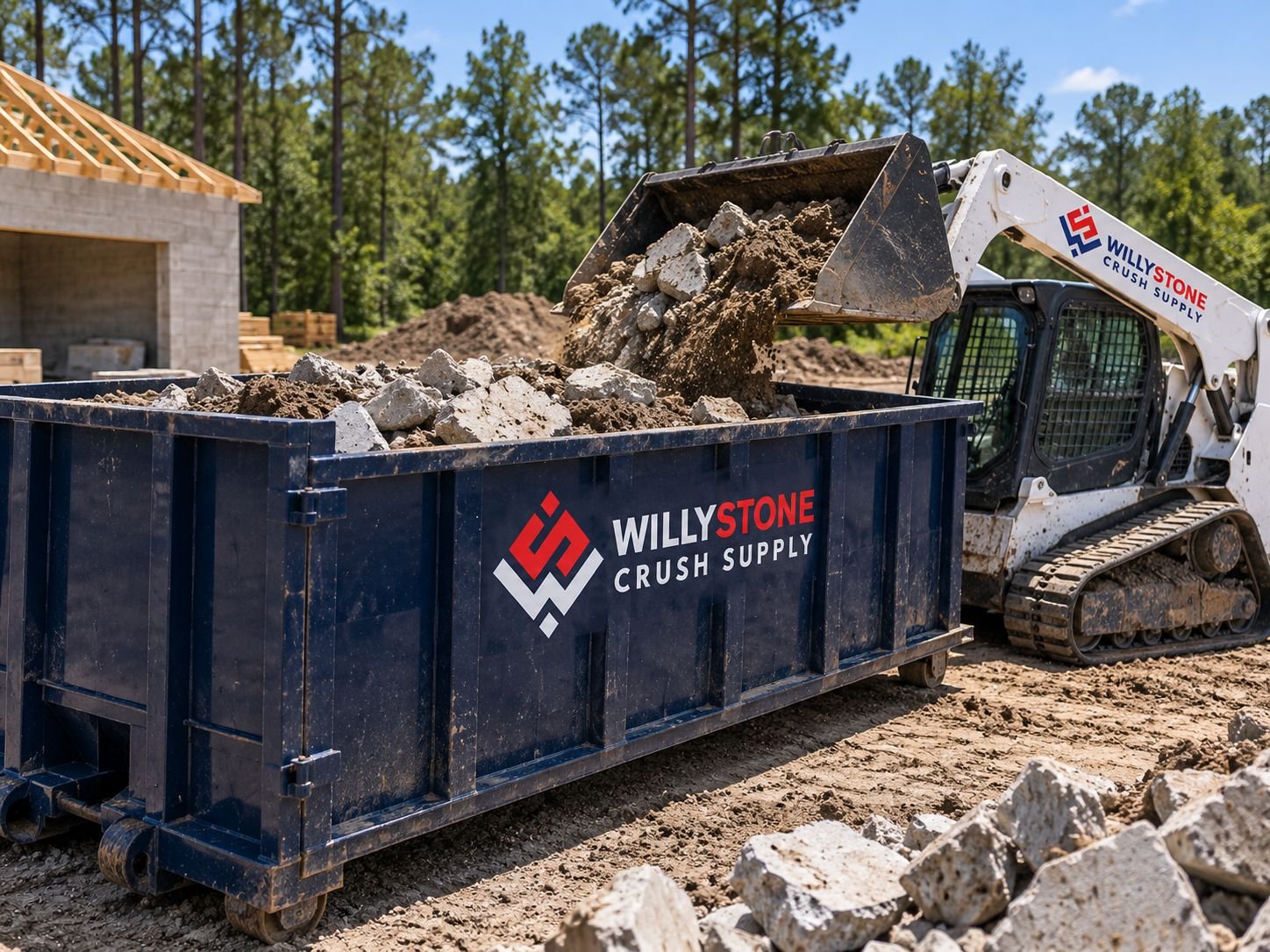Dumpster services for concrete and dirt projects in Yulee Jacksonville Florida
